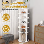 Rotating Shoe Rack 6-Tier 360° 24 Pair Capacity Boot Shelf - White