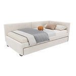 Daybed 90x200cm Rollaway Bed Minimalist Style - Beige