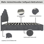 Modern Minimalist Soft Bed, 140*200CM, High Box Bed, Gray