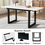 Extendable Dining Table 140/180cm Rectangular Industrial Style MDF White/Black