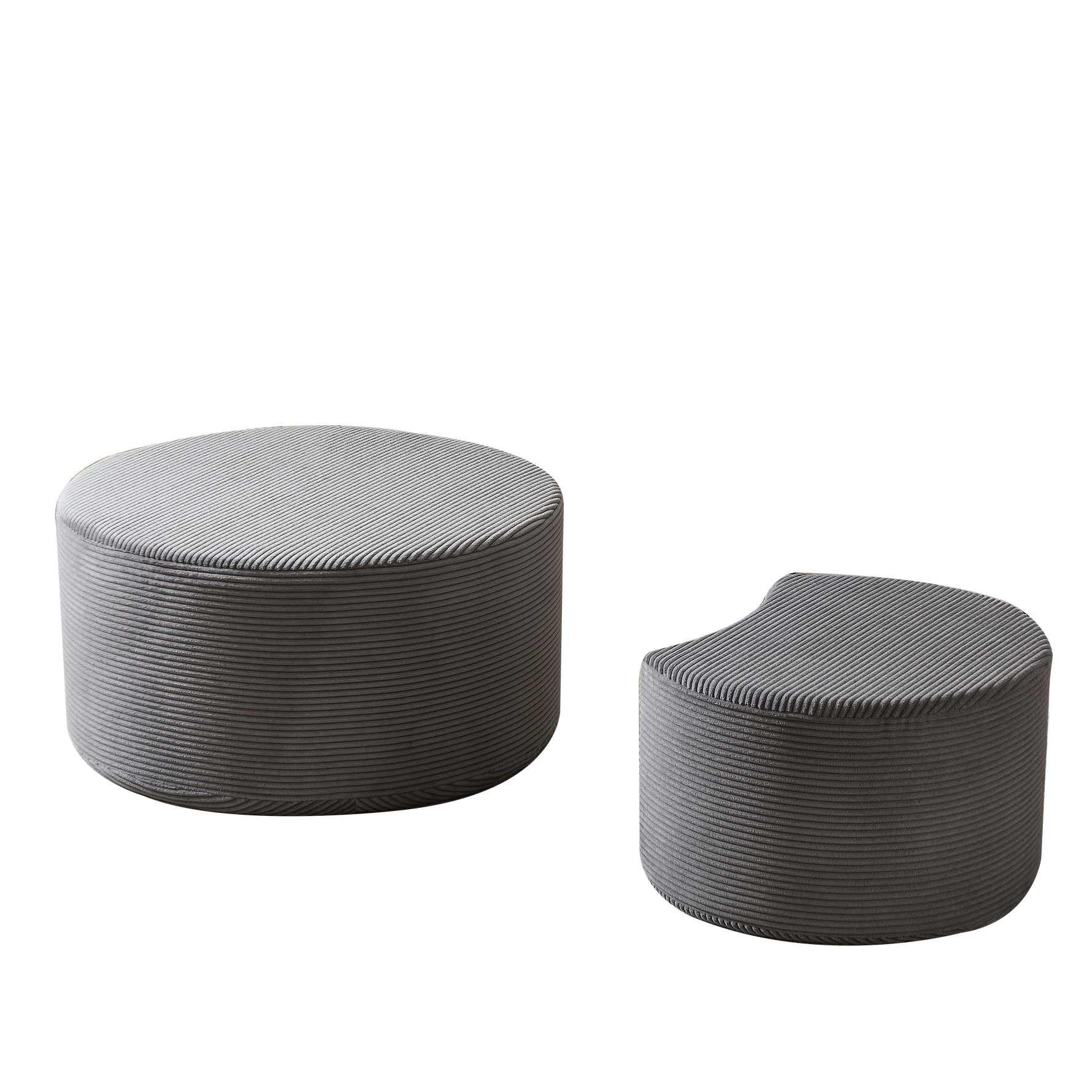 Coffee Table Set, 2-Piece Upholstered Round Foam