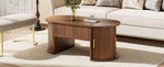 Modern Height-Adjustable Coffee Table with Storage and Sliding Doors, Wood