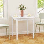 Square Dining Table for 2, 75 x 75 x 76 cm, Wood, White