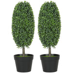 Artificial Plants, UV-resistant Trees with Pots, Plastic, Cement, Green