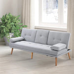 Sleeper Sofa Comfortable 3-Seater Sofa Bed, Light Gray Linen