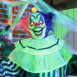 Scary Clown Halloween Decoration, Movable, Laughing, Pink+Purple