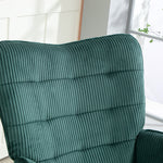 Rocking Chair Armchair Wooden Runners Corduroy Dark Green
