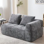 Sofa, Plush 2-Person No Assembly Side Pockets, Grey