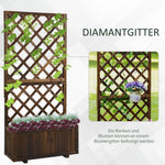 Raised Garden Bed with Trellis Flower Box, 72.5x31.5x149.5cm, Wooden
