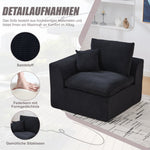 Nordic Style Single-Seater Armchair with Cushions - Fabric