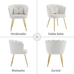 Chairs, Modern Upholstered with Petal Back & Butterfly Cushions, Velvet