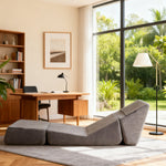 Small Sofa Bed, Foldable Chaise Lounge Foam Floor Sofa, Grey