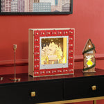 Advent Calendar, 24 Drawers with LED Lights, Red MDF