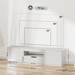 TV Cabinet Lowboard, 2 Doors, Drawer, 160cm, White