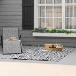 Outdoor Carpet, Double-Sided Water-Repellent, Plastic Black White