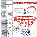 Basketball hoop net 46 cm, steel tube & nylon, red blue white