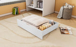 Underbed Storage Drawers, 2-Piece Set with Wheels, White MDF