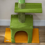 Cat Tree, Ceiling-High with Cave & Scratching Posts, Green