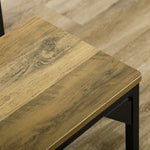Dining Set, Industrial Design 3-Piece 4 People, Natural Wood