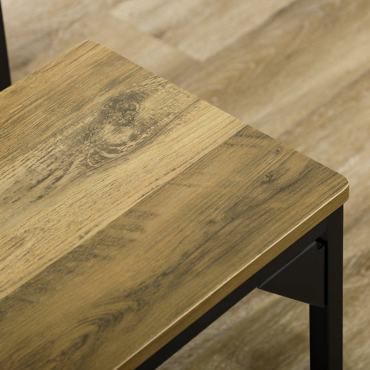 Dining Set, Industrial Design 3-Piece 4 People, Natural Wood