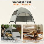 Outdoor Dog Bed, Raised with Roof, Light Grey