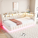 Upholstered Sofa Bed 90x200 with Hydraulic Storage, Beige Velvet