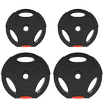 Dumbbell Weight Plate Set 4-Piece, 2x 5kg/10kg 30mm Bore, Black