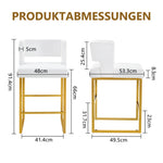 Bar Stools Set of 2 Nordic Style Square Gold Metal Legs