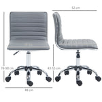 Office Chair, Height-Adjustable Swivel with Wheels, Light Grey