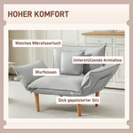 2-in-1 Armchair, Adjustable Backrest, Microfiber Cloth, Light Grey