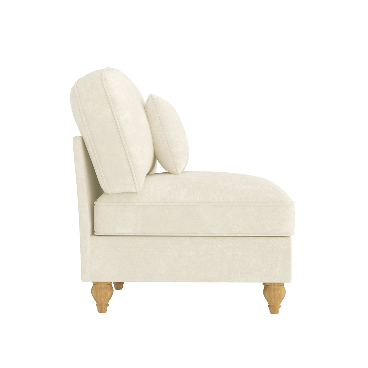 Windsor Sofa without Armrests with 1 Cushion, Chenille, White