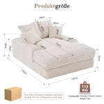 027–Luxury Cord Sofa Bed, Multifunctional Ultra-Soft Space-Saving, Beige