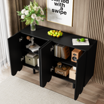 Sideboard with Teardrop-Shaped Molded Doors and Buffer Hinges