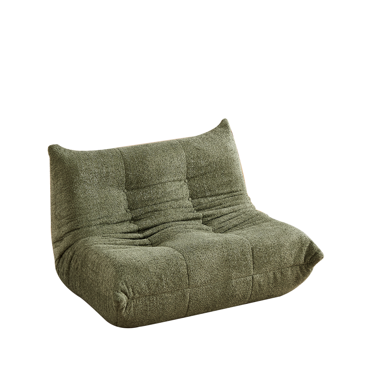 Chenille Togo Two-Seater Sofa, Floor Lounge Chair with High-Density Foam, Chenille Fabric