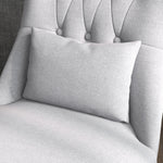 Recliner Chair TV Chair, Back Cushion & Raised Feet, Linen Grey
