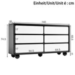 Sideboard, Six-Drawer Chest & Dressing Table, Modern, Black & White
