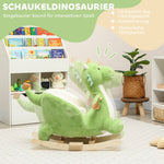 Dinosaur Rocking Animal with Interactive Sounds and Wooden Frame, Green