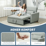 Sofa Bed 2-Seater Sleeping Function Adjustable Backrest Storage Velvet Look Light Grey