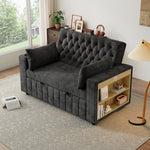 Sofa Bed, Folding with Storage, Cup Holder, USB, Gray