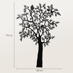 Wall-mounted Coat Rack Tree Design with Birds, Black