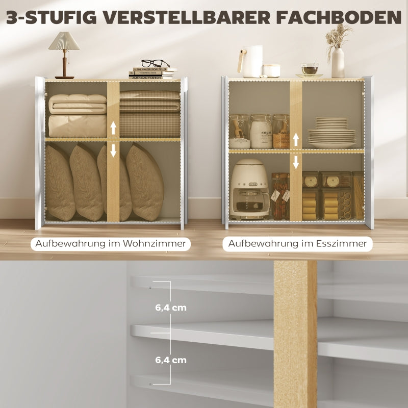 Chest of Drawers, Sideboard, Soft-Close Doors, Adjustable Shelf, White