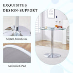 Modern Glass Beam Table Minimalist Ø89cm 92cm High