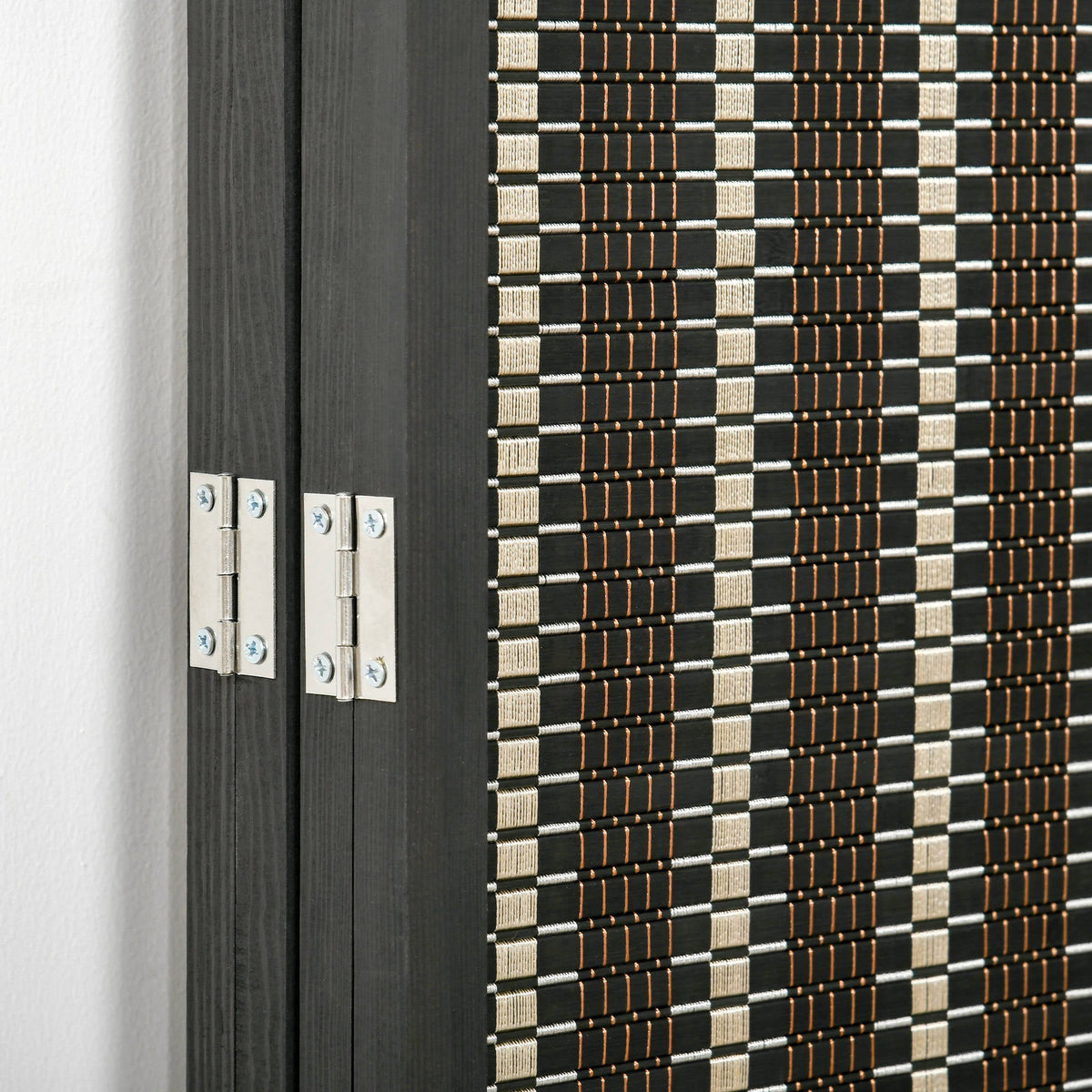 Folding Screen 4-Part, 180 x 180 cm Room Divider, Brown Bamboo