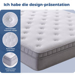 7-Zone Pocket Spring Mattress, 120x200 H3 Ergonomic with Comfort Foam, White