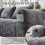 Modern Sectional Sofa L-Shaped 3-Seater Chaise Longue Storage Pocket Chenille Grey