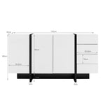 Sideboard, 2-Door 4-Drawer Modern, White High-Gloss