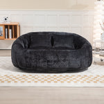 Bean Bag Sofa Lounger High Back Accent Chair Indoor/Outdoor, Black Chenille