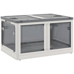 Storage Box 69L Stackable Foldable with Wheels, White