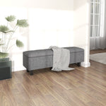 Storage Bench Upholstered with Wooden Legs 138x40x45cm, Dark Grey Linen
