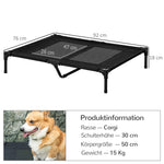 Dog Lounger Elevated Outdoor Bed & Sofa, Oxford Black